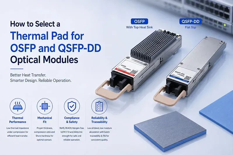 Thermal Pad for OSFP and QSFP-DD Optical Modules
